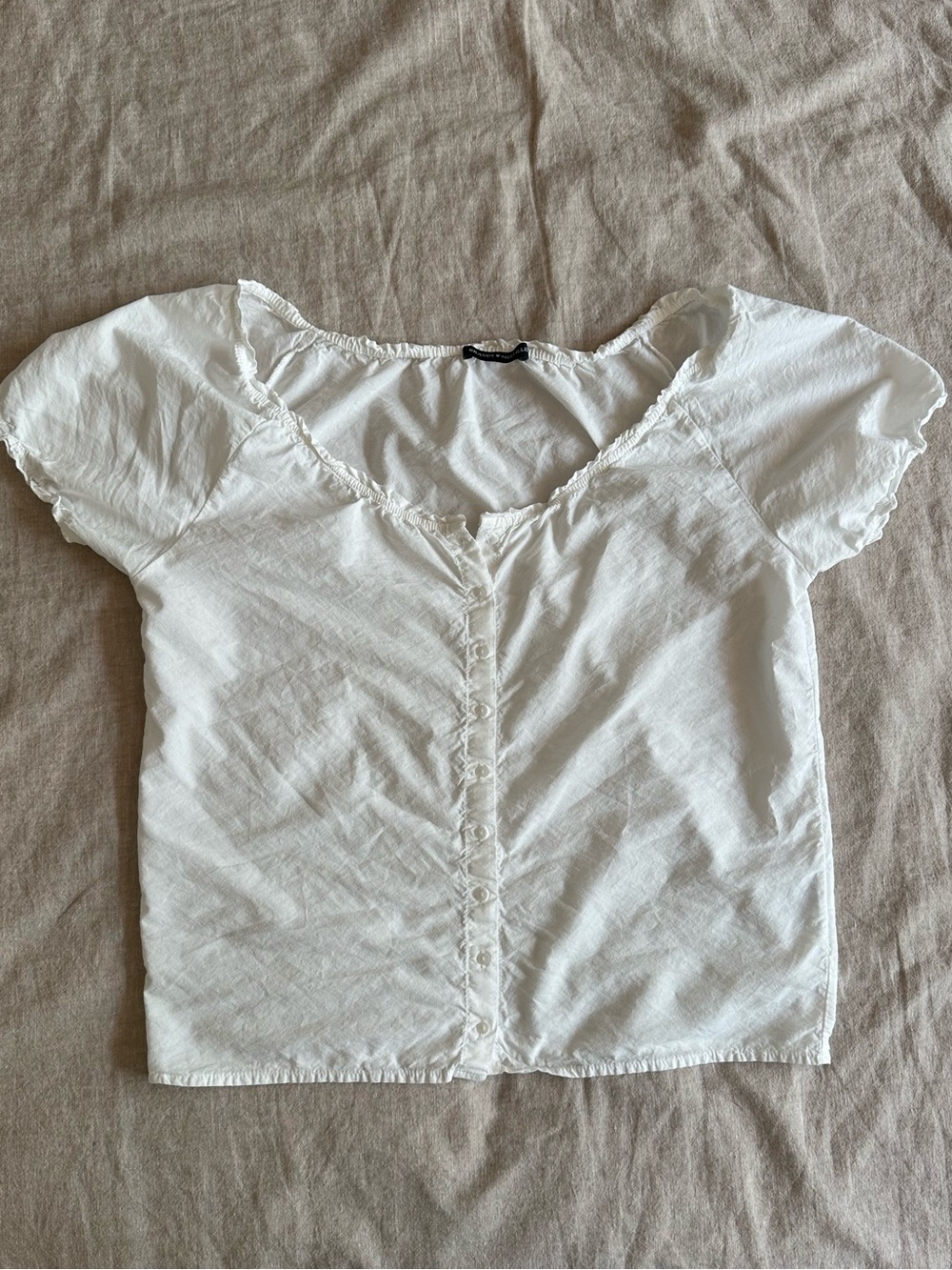 Brandy Melville Made in Italy White Button Top One Size / 39 Older Brandy